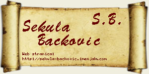 Sekula Backović vizit kartica